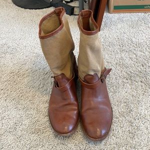 Frye Canvas buckle boots